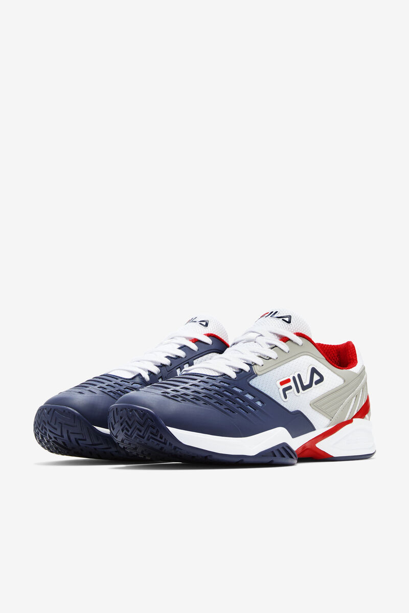 White / Navy / Red Men's Fila Axilus 2 Energized Tennis Shoes | v2idvu9F6fu