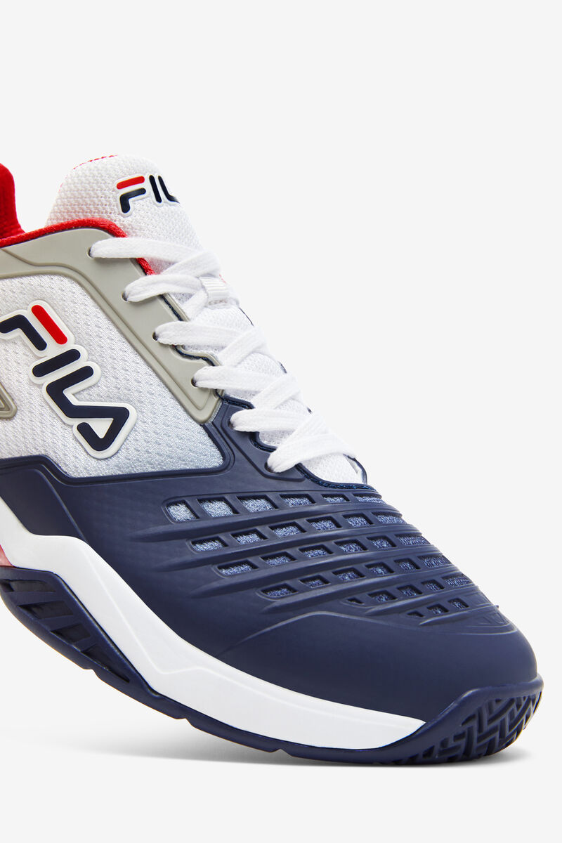 White / Navy / Red Men's Fila Axilus 2 Energized Tennis Shoes | v2idvu9F6fu