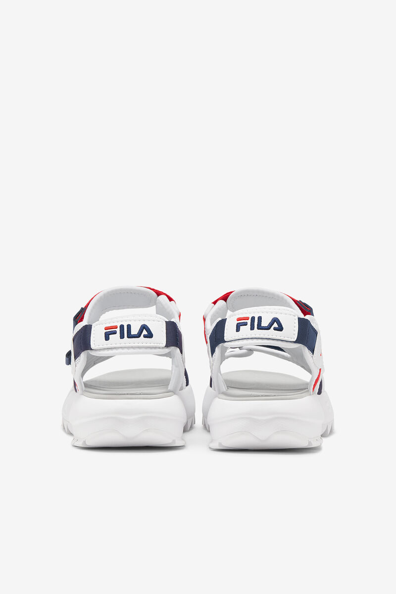 White / Navy / Red Men's Fila Disruptor Sandal Sandals | 9FZnbiUSUKP