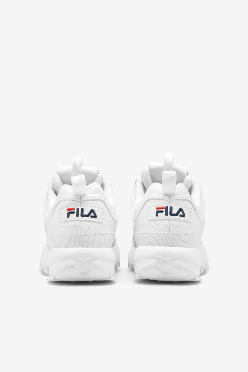 White / Navy / Red Men's Fila Disruptor 2 Platform Shoes | Boj1qMA9MPo