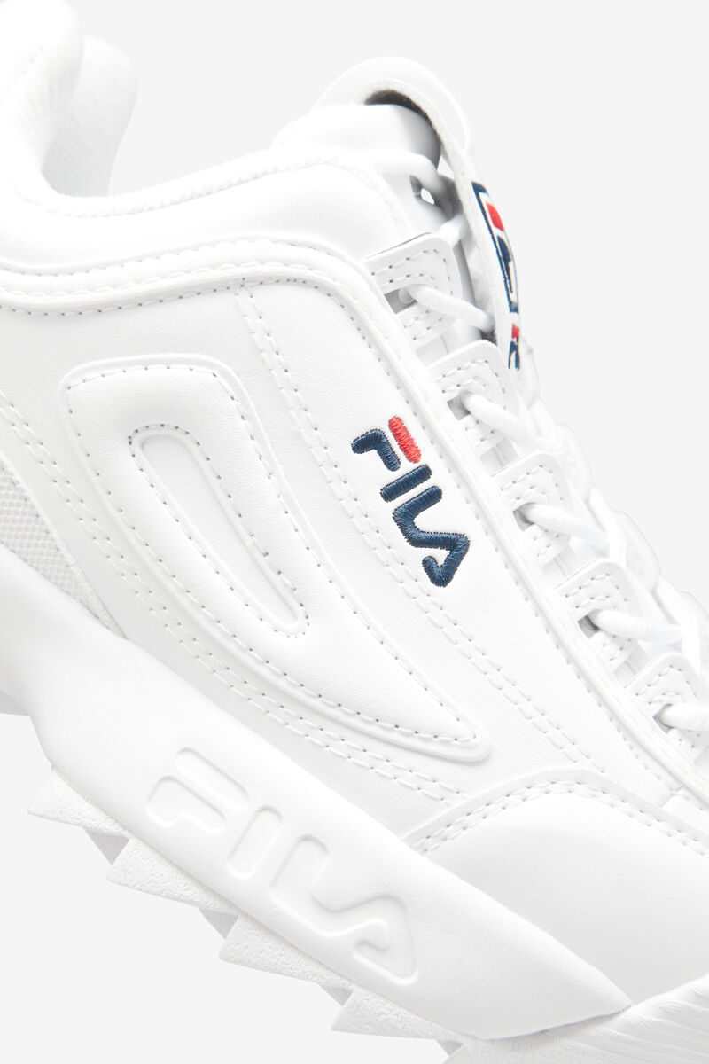 White / Navy / Red Men's Fila Disruptor 2 Platform Shoes | Boj1qMA9MPo