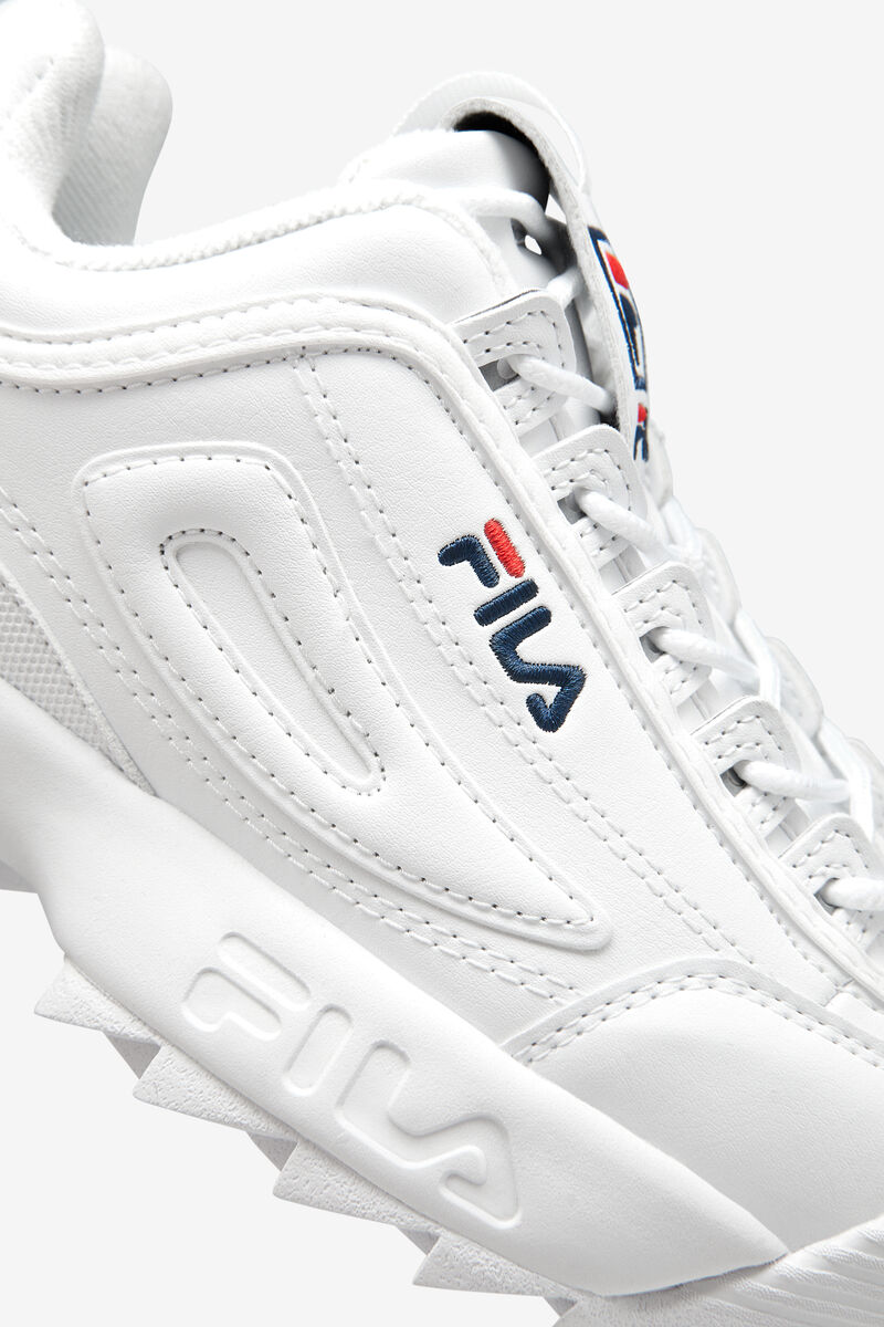 White / Navy / Red Men's Fila Disruptor 2 Platform Shoes | Boj1qMA9MPo