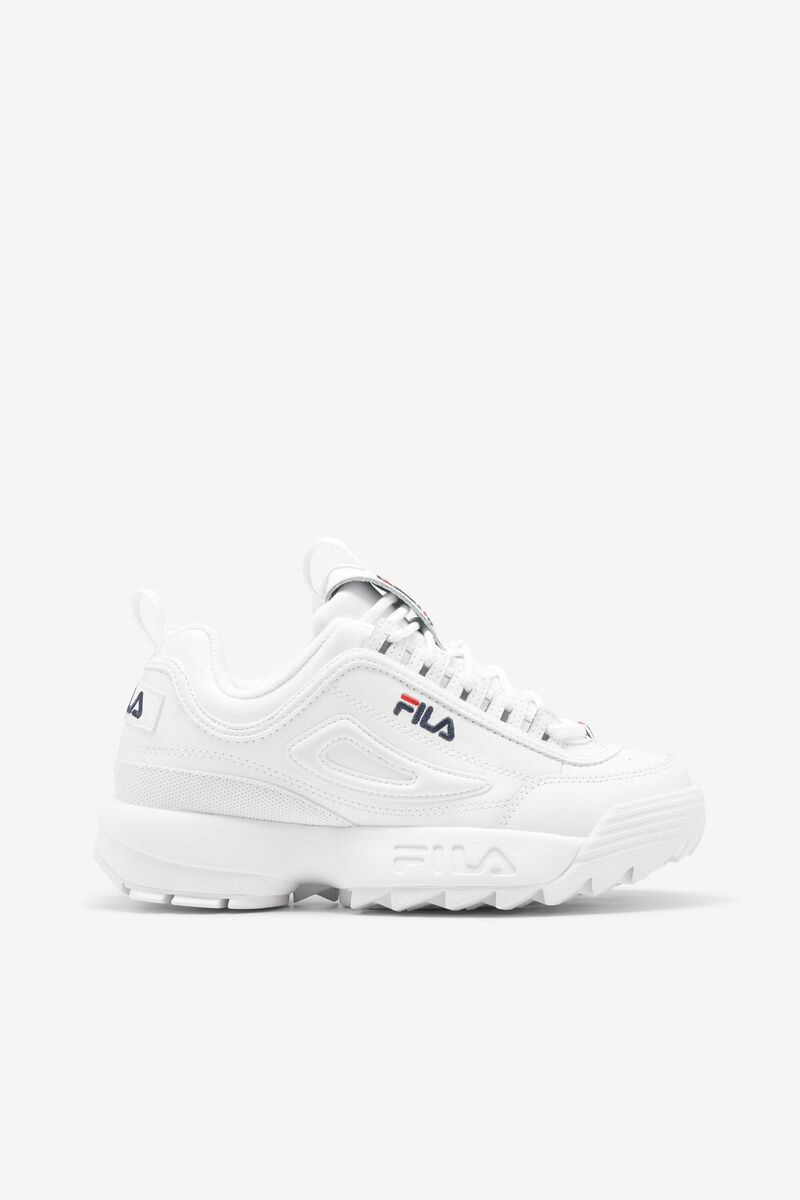 White / Navy / Red Men's Fila Disruptor 2 Platform Shoes | Boj1qMA9MPo