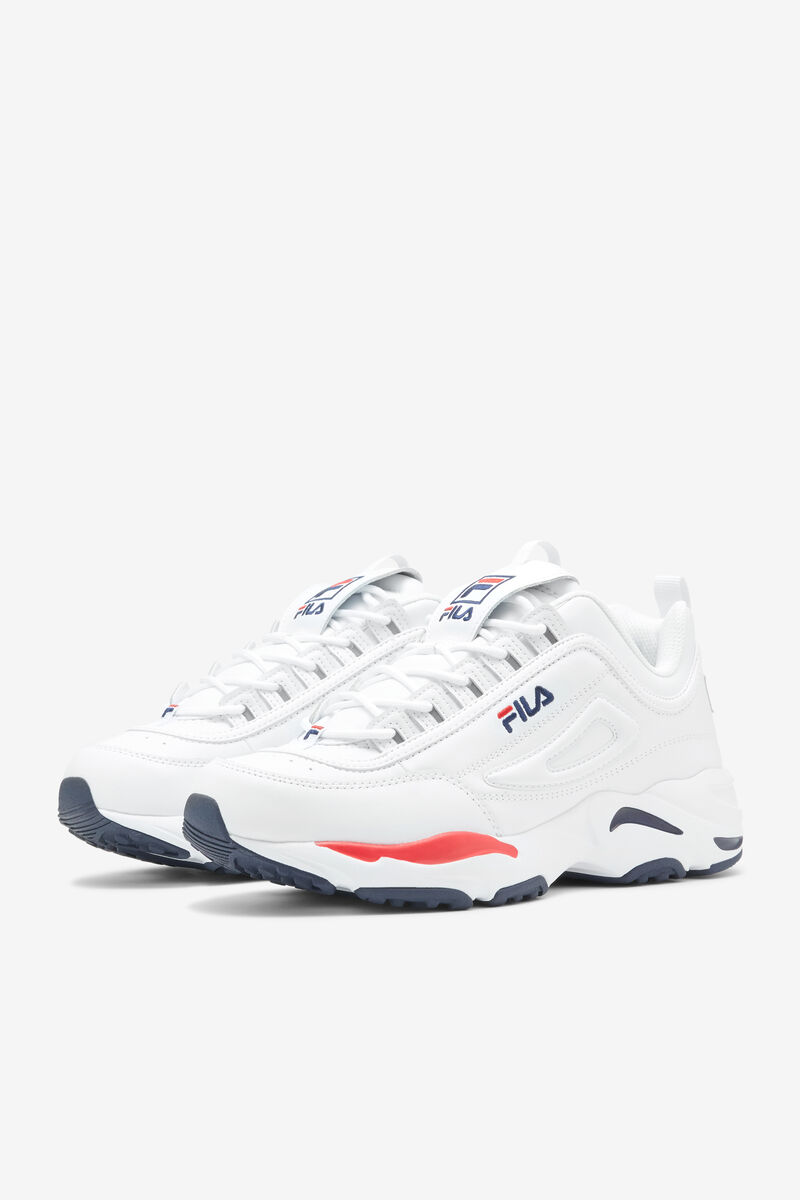 White / Navy / Red Men's Fila Disruptor 2 X Ray Tracer Walking Shoes | DO1HNiqoLdP