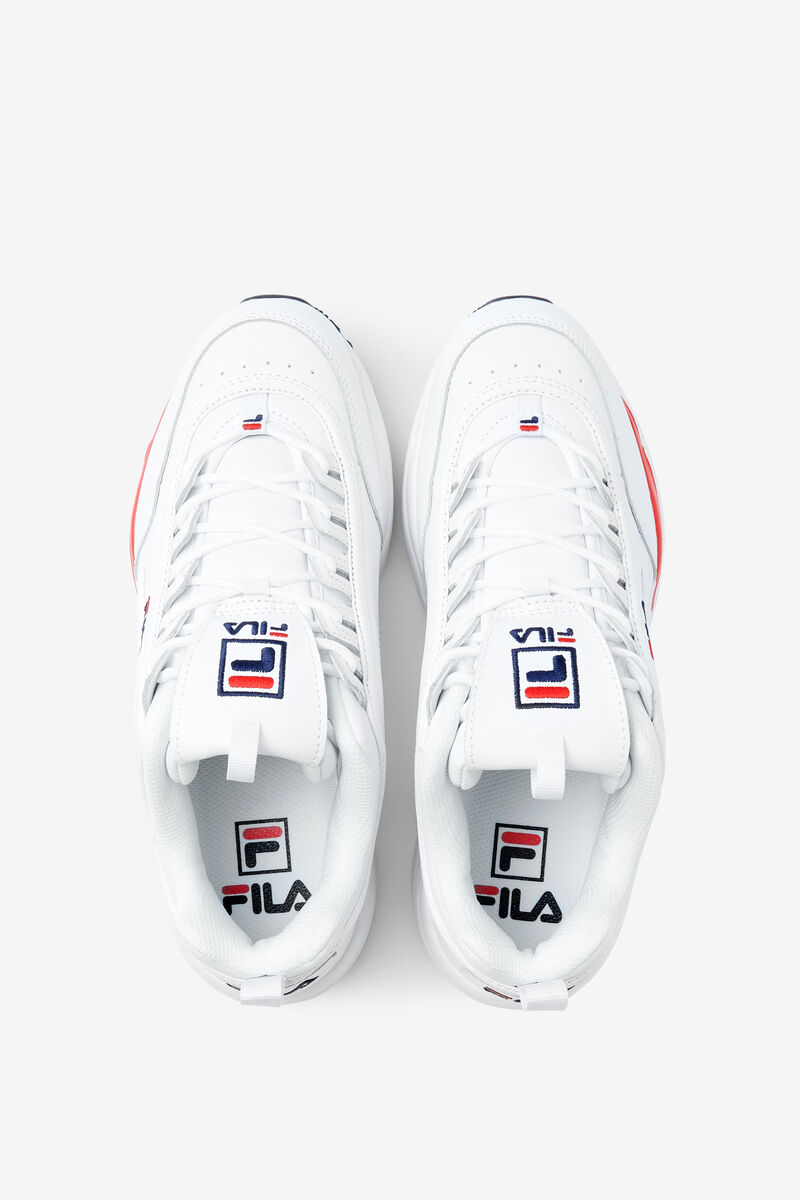 White / Navy / Red Men's Fila Disruptor 2 X Ray Tracer Walking Shoes | DO1HNiqoLdP