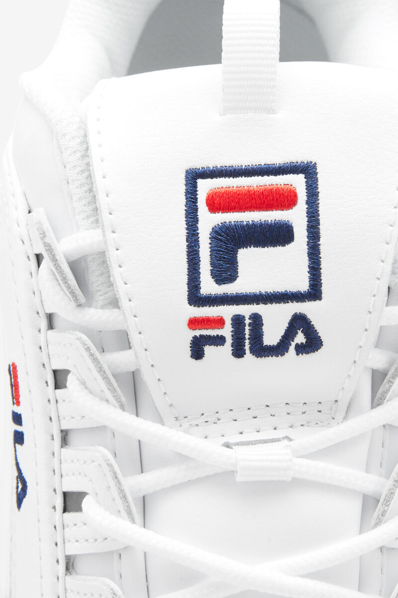 White / Navy / Red Men's Fila Disruptor 2 X Ray Tracer Walking Shoes | DO1HNiqoLdP