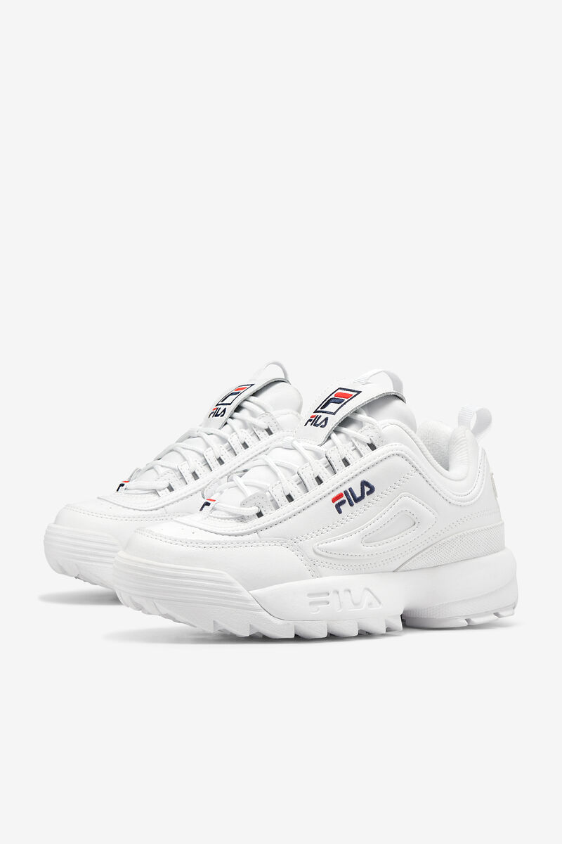 White / Navy / Red Men's Fila Disruptor 2 Premium Platform Shoes | uswhkbRDJKt