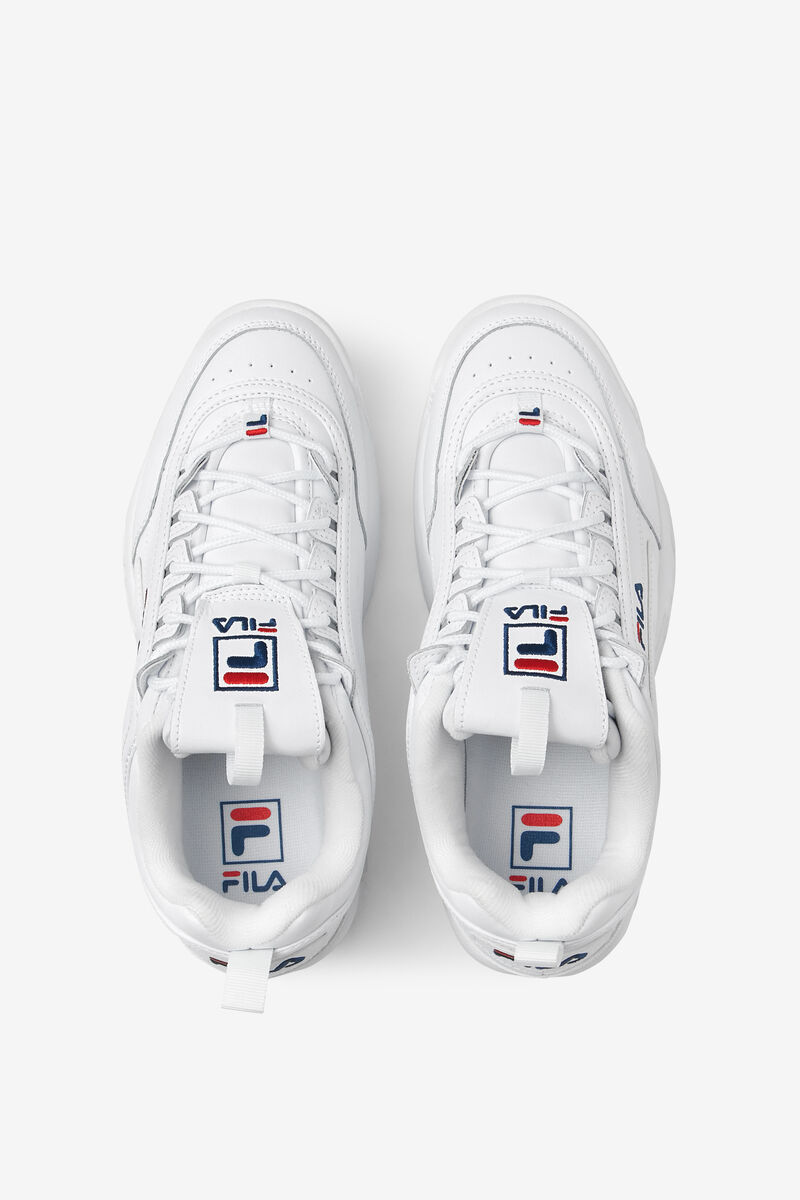 White / Navy / Red Men's Fila Disruptor 2 Premium Platform Shoes | uswhkbRDJKt