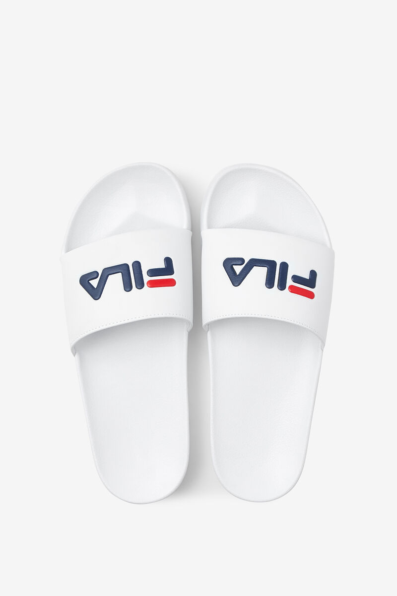 White / Navy / Red Men's Fila Drifter Sandals | puTjeCxmUHG