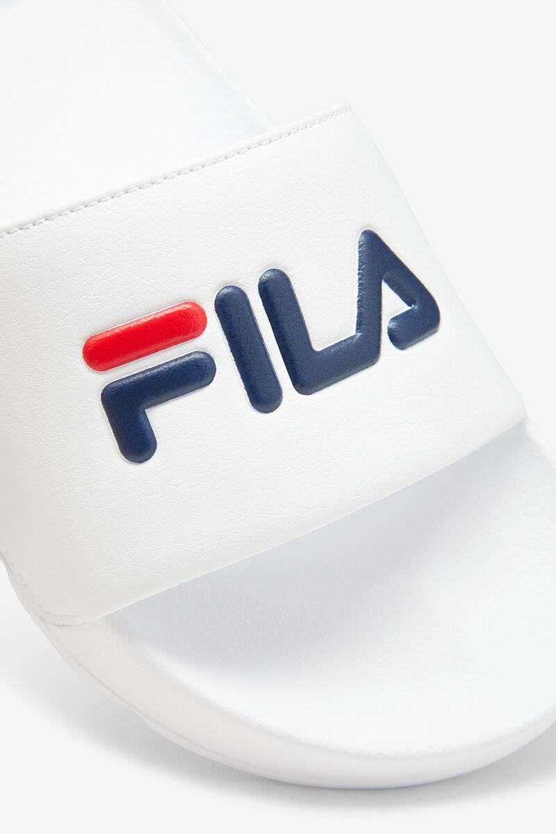 White / Navy / Red Men's Fila Drifter Sandals | puTjeCxmUHG