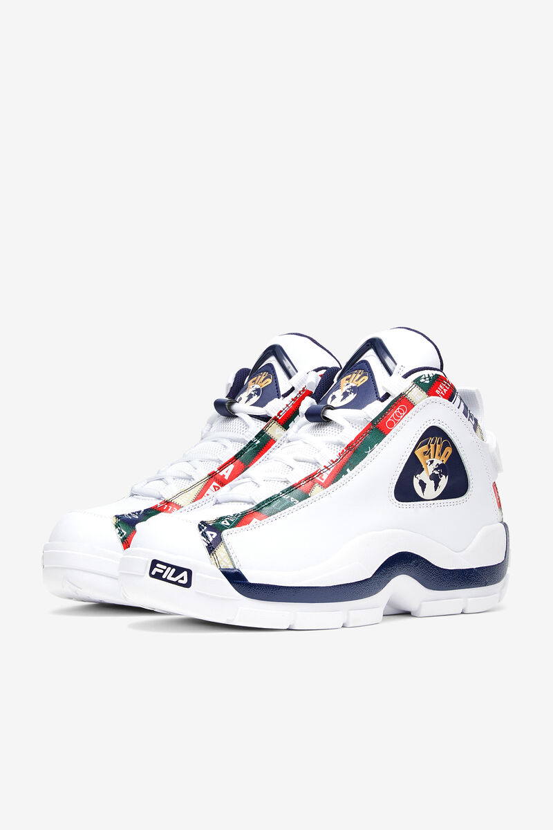 White / Navy / Red Men's Fila Grant Hill 2 Patchwork Shoes | Fila Trainers | 7MhWggCeWZV