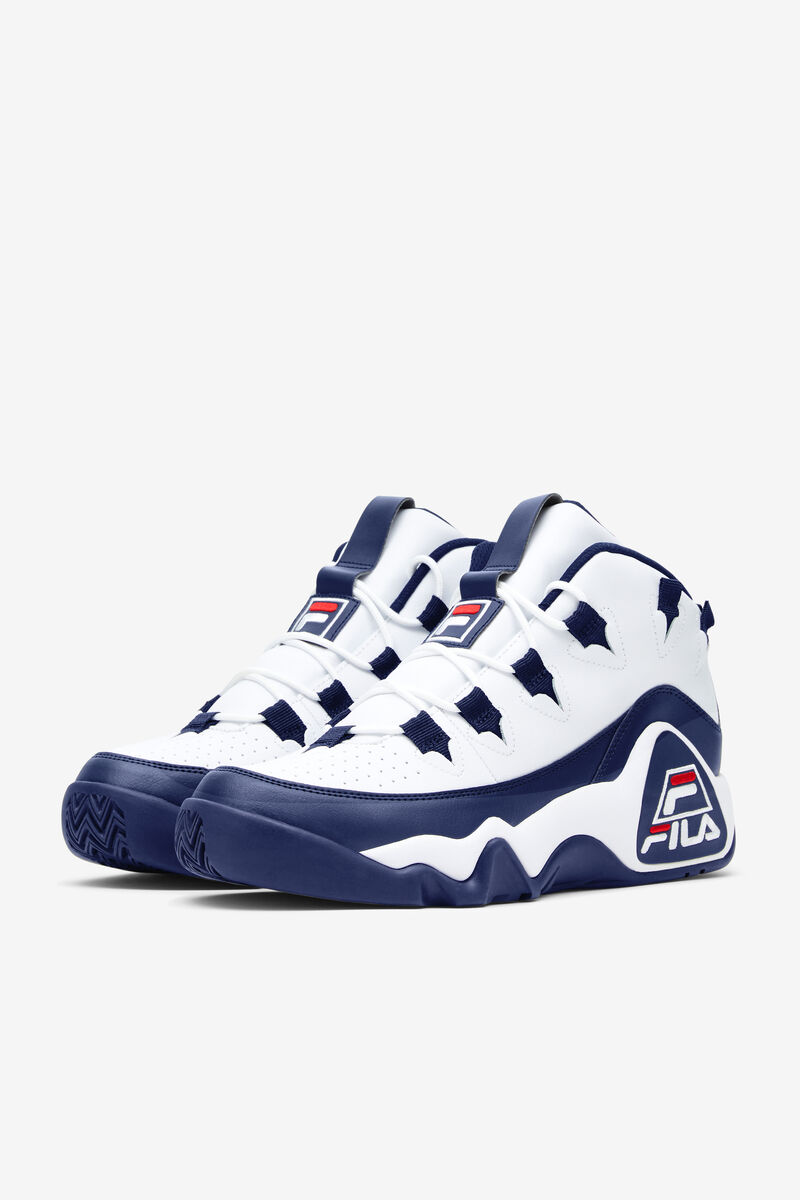 White / Navy / Red Men's Fila Grant Hill 1 Basketball Shoes | aQtHsGE8iiT