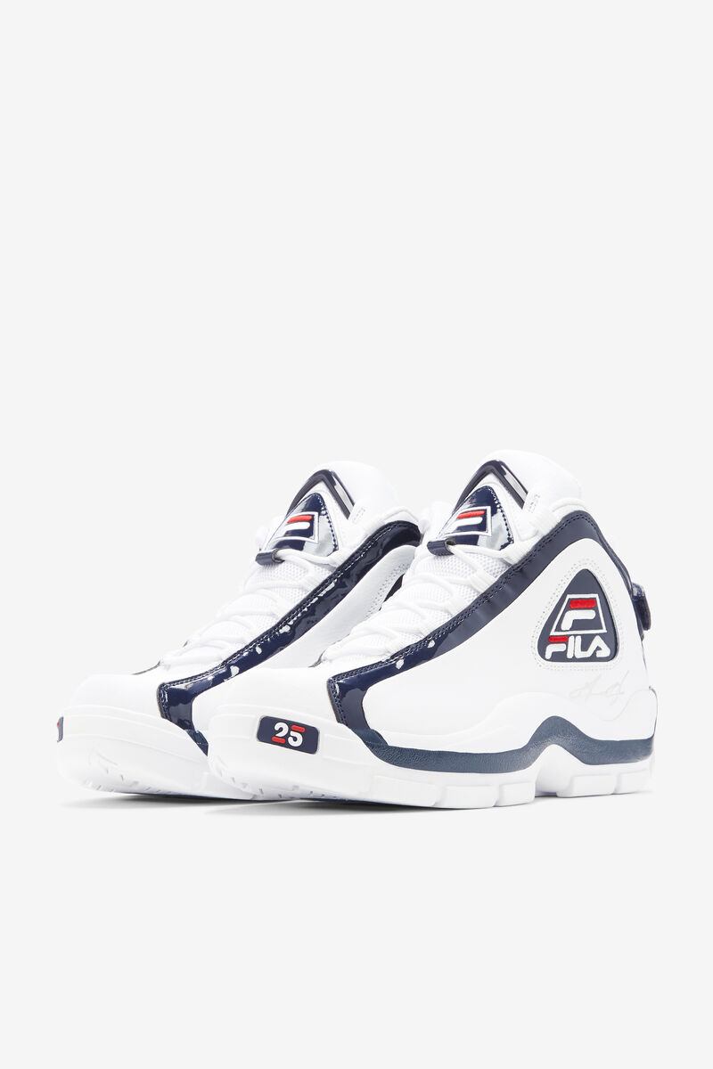 White / Navy / Red Men's Fila Grant Hill 2 Shoes - 25th Anniversary Edition | Fila Trainers | oARD67