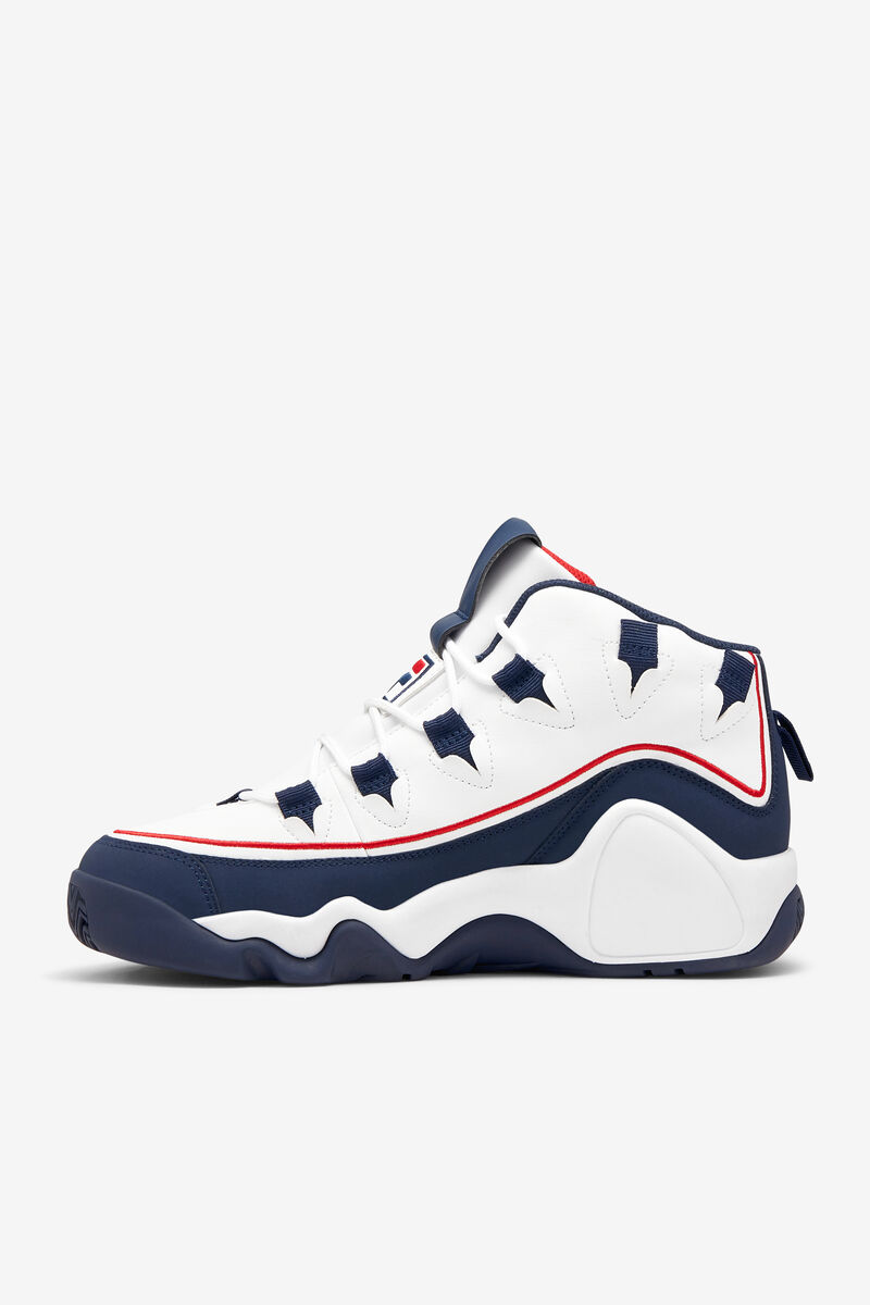 White / Navy / Red Men's Fila Grant Hill 1 Offset Basketball Shoes | r1bZHsnNxh1