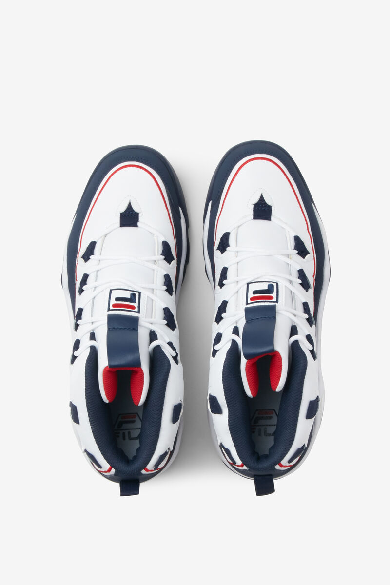 White / Navy / Red Men's Fila Grant Hill 1 Offset Basketball Shoes | r1bZHsnNxh1