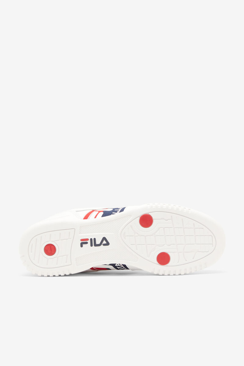 White / Navy / Red Men's Fila Original Fitness Logo Tape Flat Shoes | 5Zw4v4MRPuY