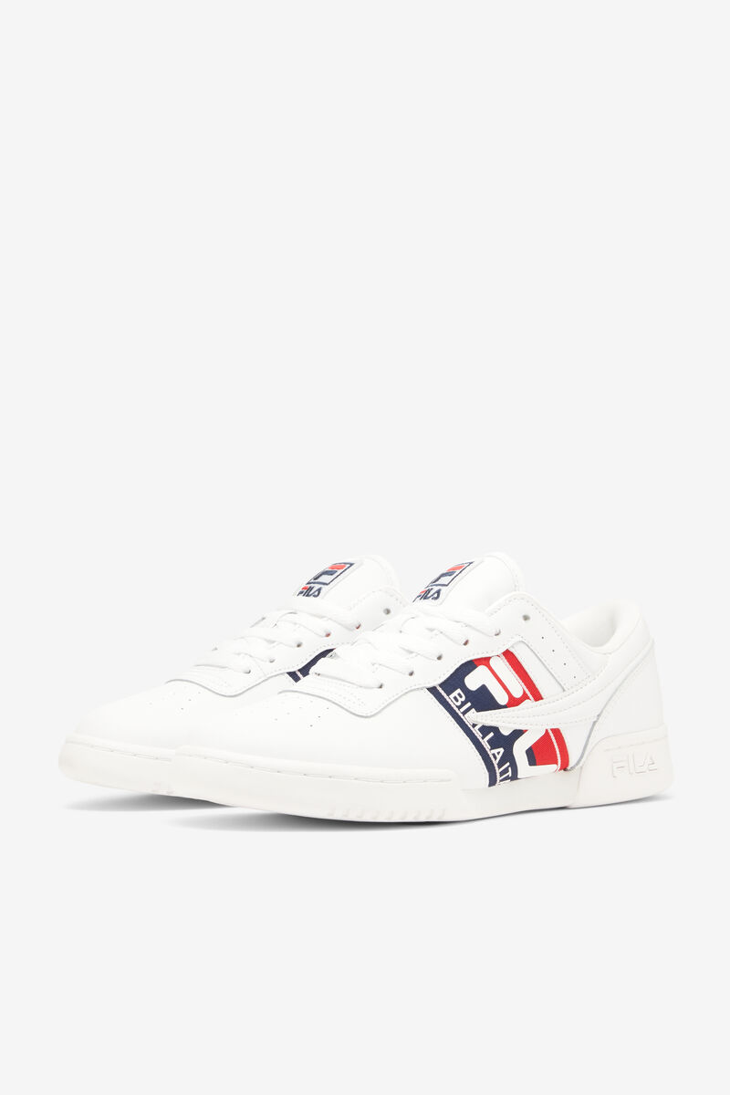 White / Navy / Red Men's Fila Original Fitness Logo Tape Flat Shoes | 5Zw4v4MRPuY