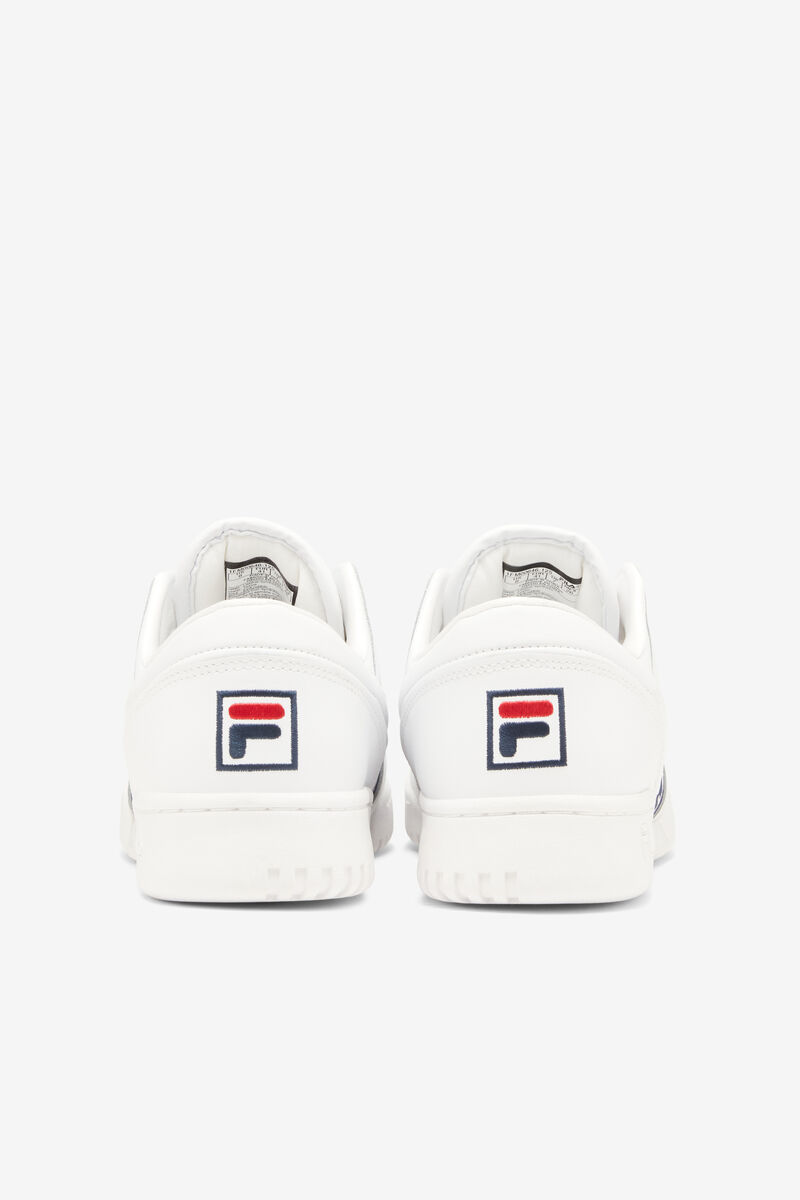 White / Navy / Red Men's Fila Original Fitness Logo Tape Flat Shoes | 5Zw4v4MRPuY