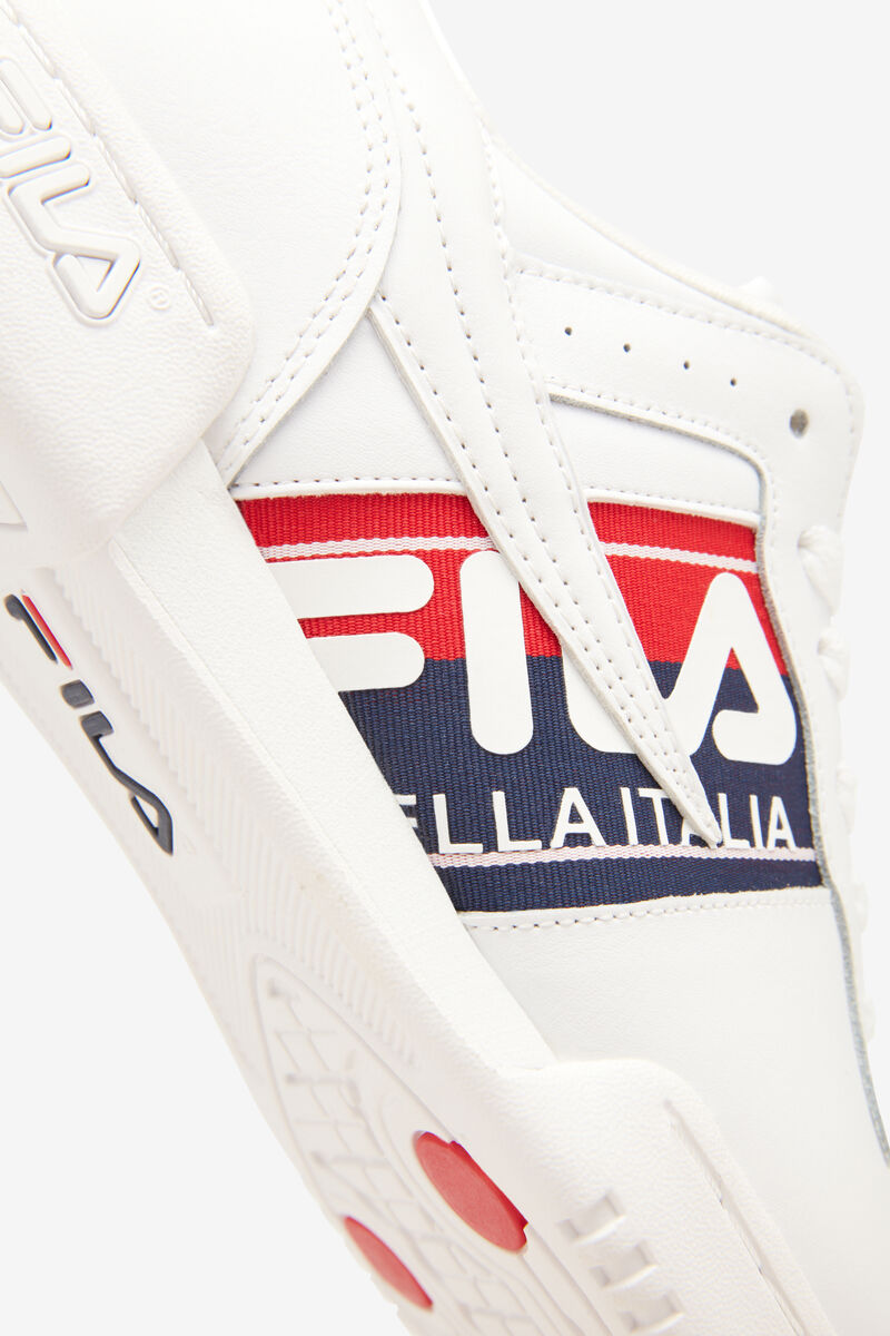 White / Navy / Red Men's Fila Original Fitness Logo Tape Flat Shoes | 5Zw4v4MRPuY