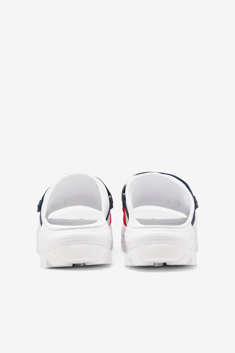 White / Navy / Red Men's Fila Outdoor Slide Slides | O3MjBpiF3bz