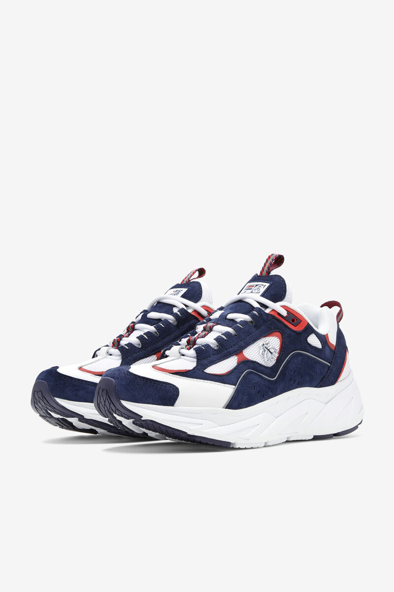 White / Navy / Red Men's Fila Trigate Chunky Trainers X Brooks Brothers | Fila Trainers | djEnCeXsS5