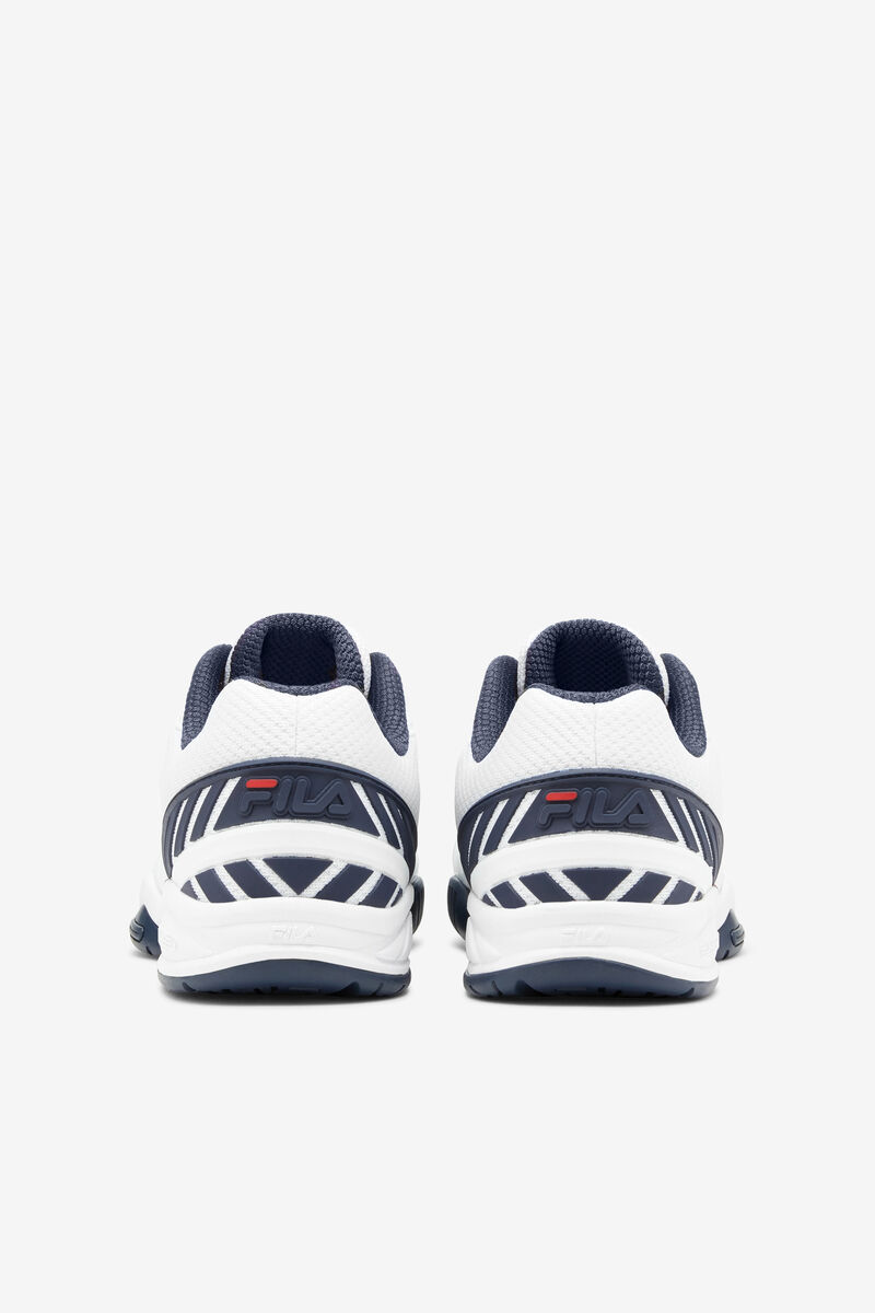 White / Navy / Red Men's Fila Volley Zone Sport Shoes | izUrmZtsNTW