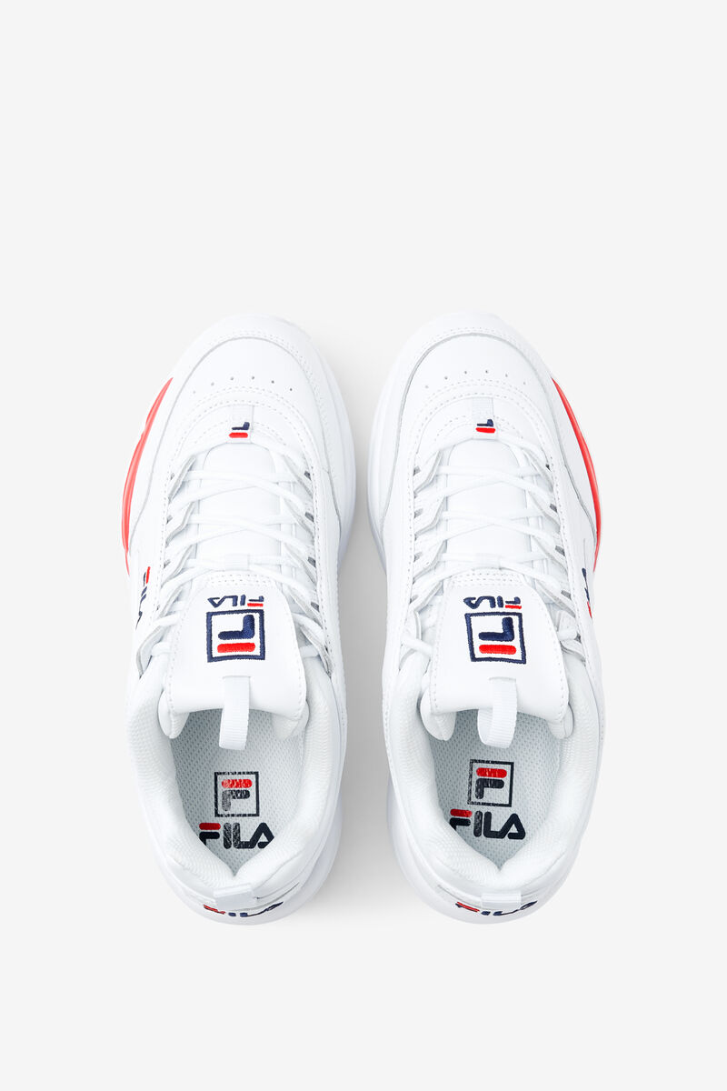 White / Navy / Red Women's Fila Disruptor 2 X Ray Tracer Sport Shoes | 5kkTR9HAM1g