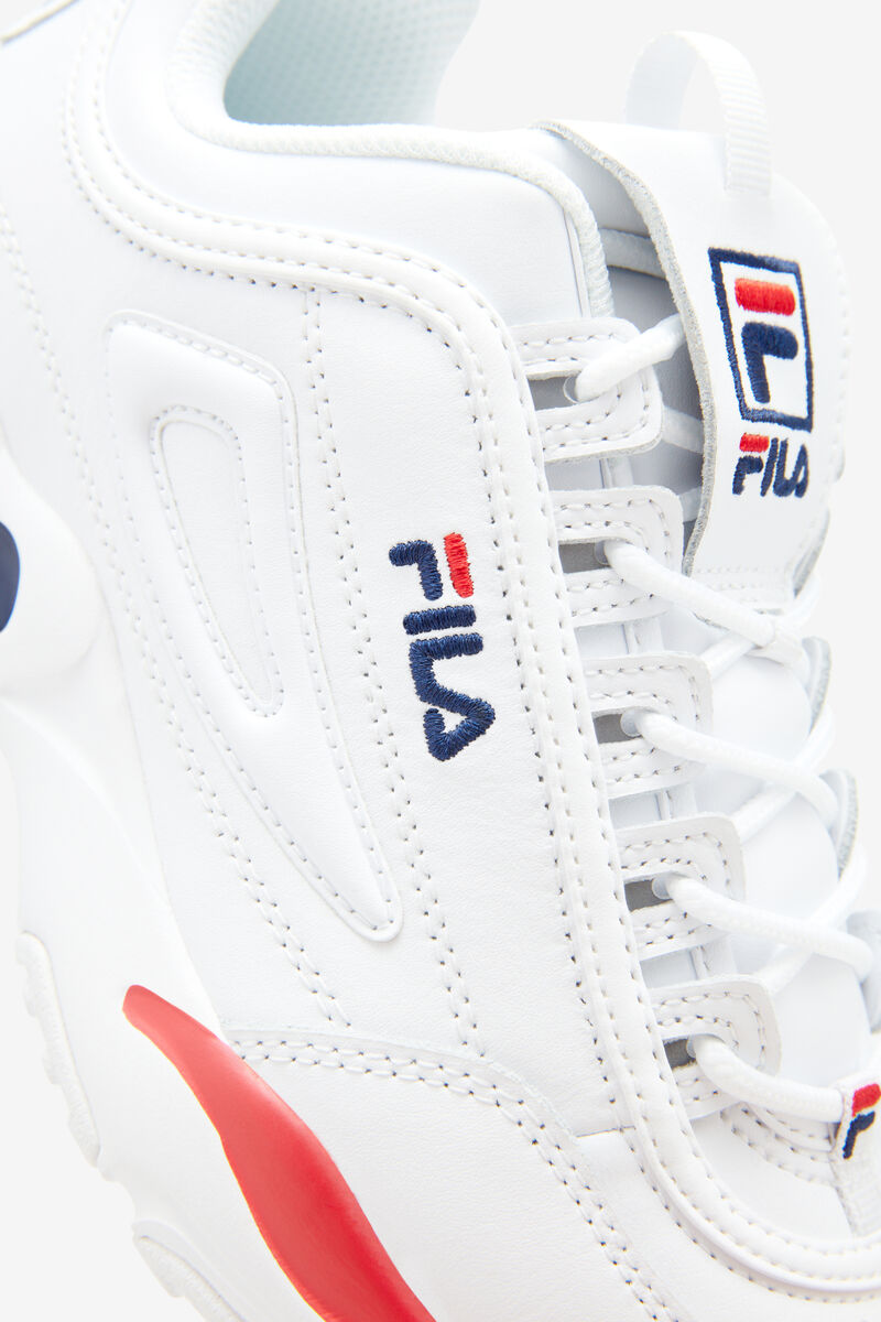 White / Navy / Red Women's Fila Disruptor 2 X Ray Tracer Sport Shoes | 5kkTR9HAM1g