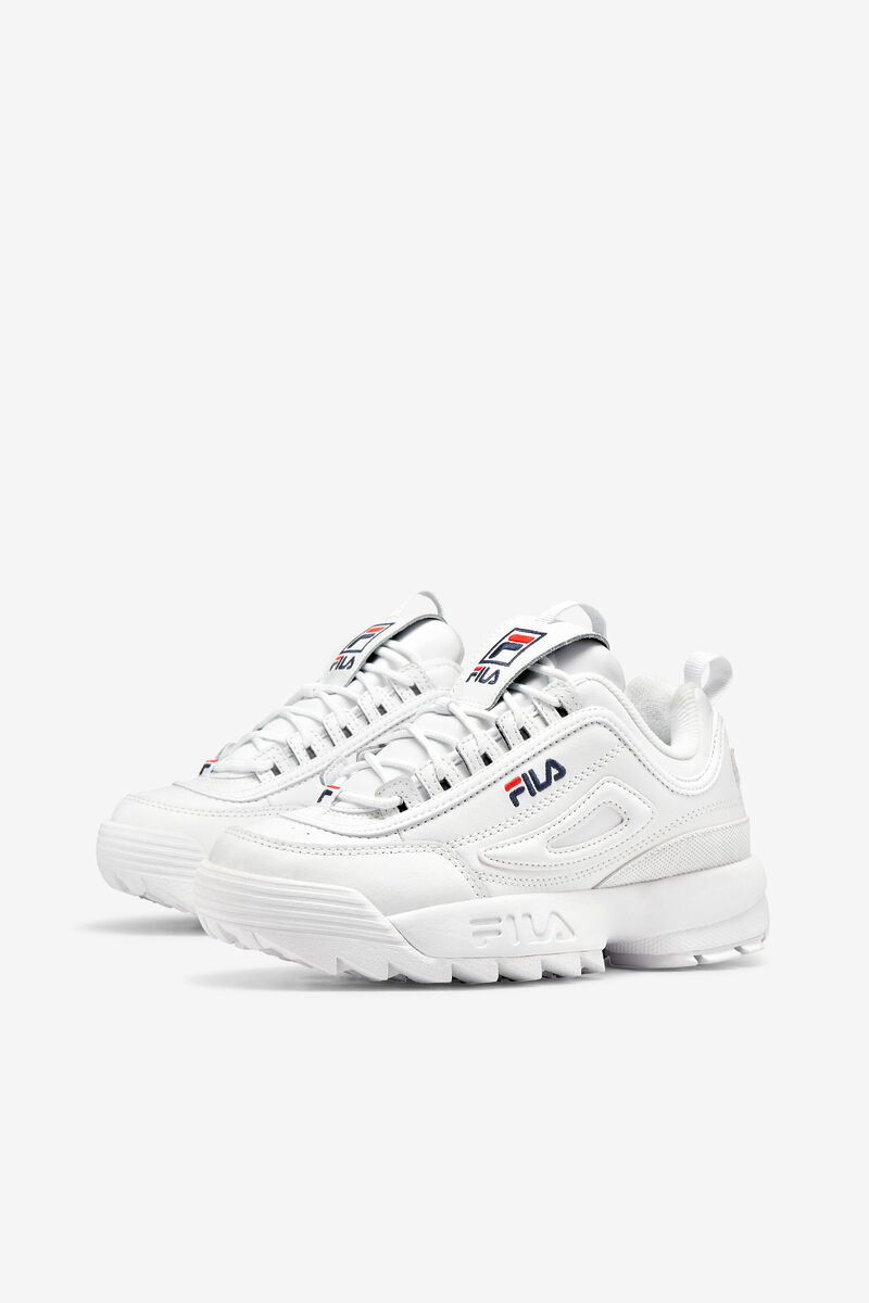 White / Navy / Red Women's Fila Disruptor 2 Premium Trainers | XMbJeqqTiV6