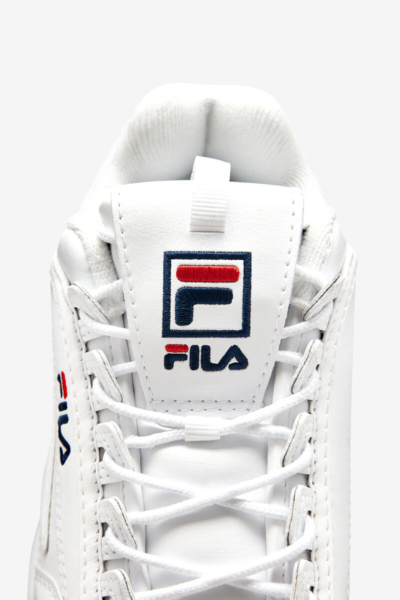 White / Navy / Red Women's Fila Disruptor 2 Premium Trainers | XMbJeqqTiV6