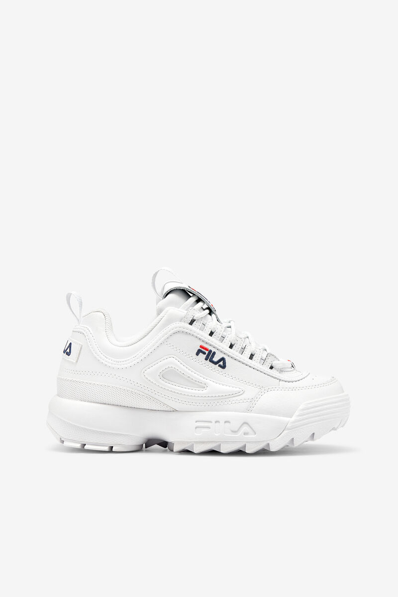 White / Navy / Red Women\'s Fila Disruptor 2 Premium Trainers | XMbJeqqTiV6