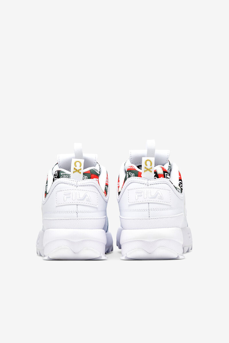 White / Navy / Red Women's Fila Disruptor 2 Patchwork Platform Shoes | h3RTserfAQZ