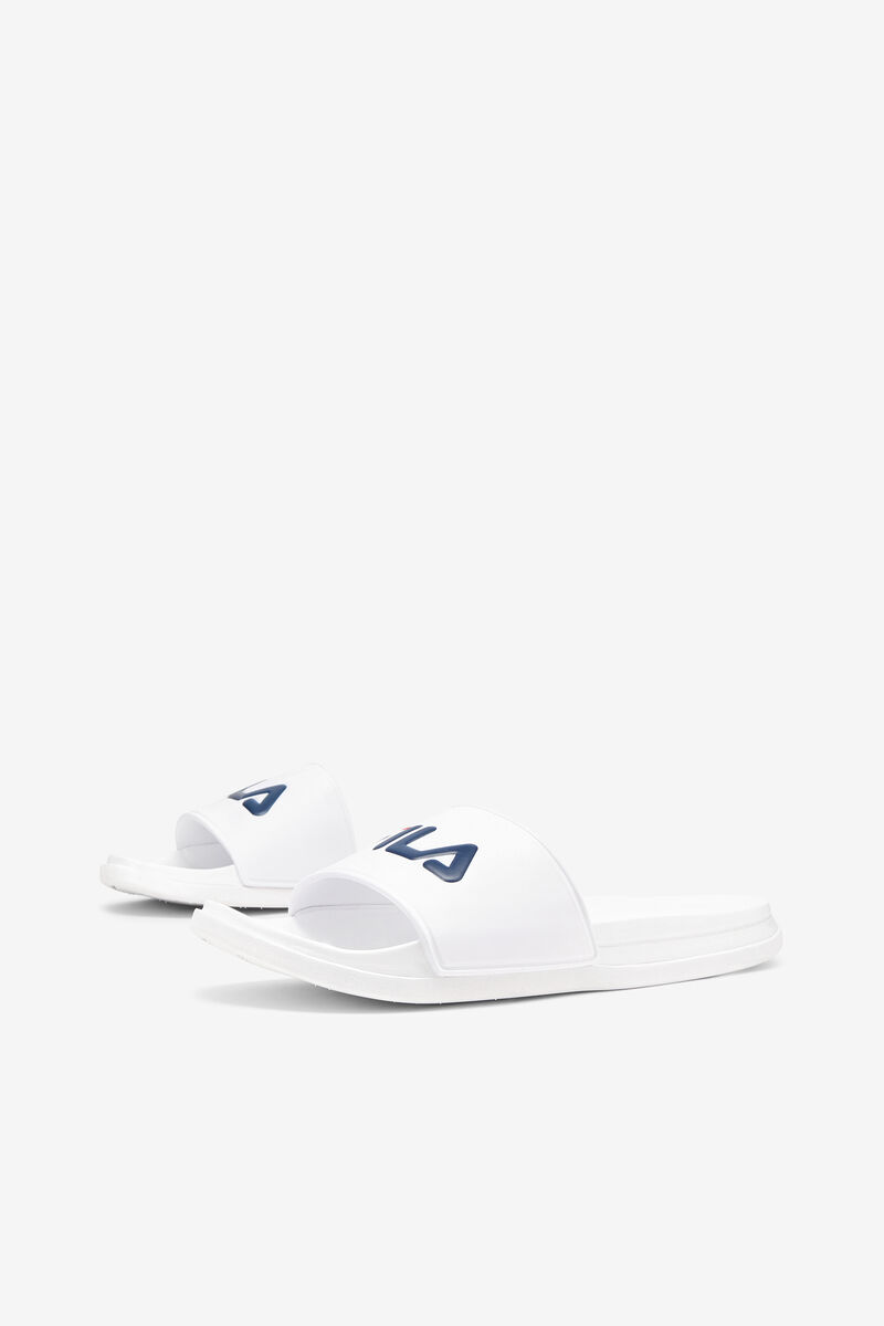 White / Navy / Red Women's Fila Drifter Luxe Sandals | LQHJ4ZuOQX2