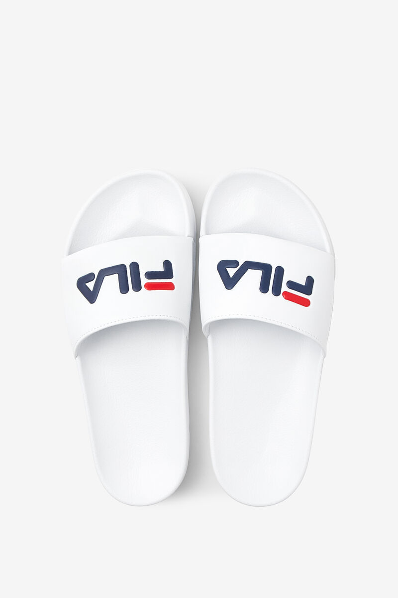 White / Navy / Red Women's Fila Drifter Sandals | MAa9ouHcP3e