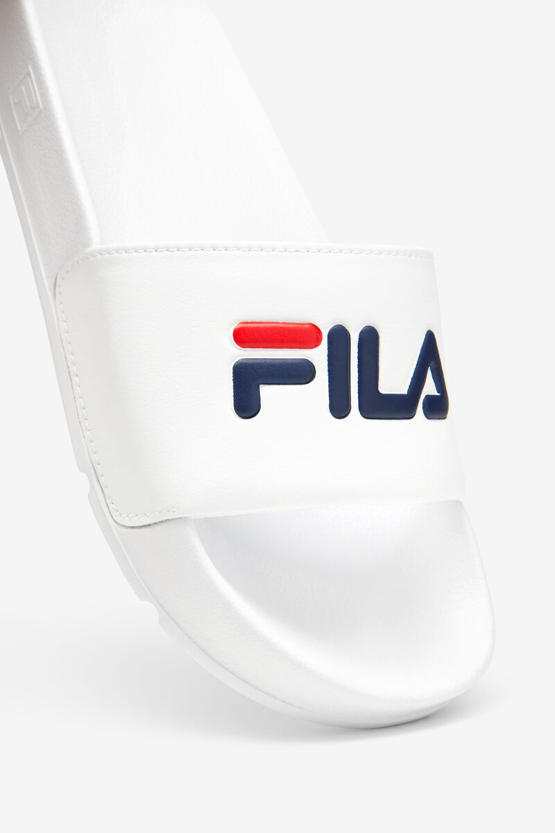 White / Navy / Red Women's Fila Drifter Sandals | MAa9ouHcP3e