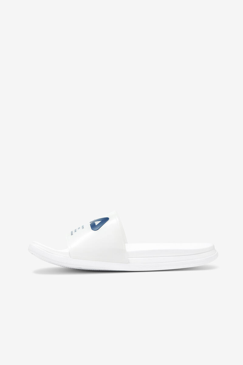 White / Navy / Red Women's Fila Drifter Luxe Clear Sandals | rw8jz3MnkxN