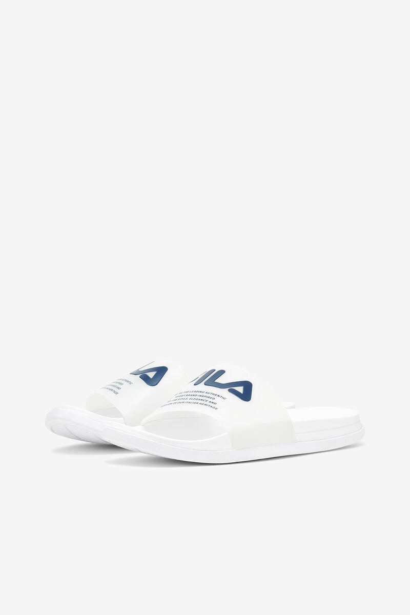 White / Navy / Red Women's Fila Drifter Luxe Clear Sandals | rw8jz3MnkxN