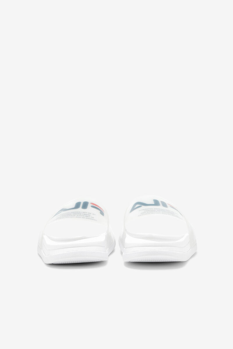 White / Navy / Red Women's Fila Drifter Luxe Clear Sandals | rw8jz3MnkxN