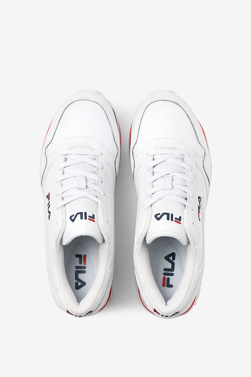 White / Navy / Red Women's Fila Fila Orbit Stripe Trainers | WHjFXETAD1S