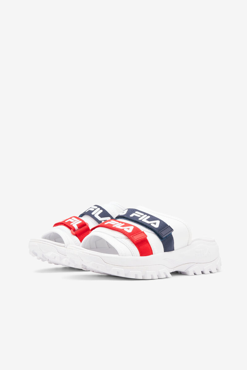 White / Navy / Red Women's Fila Outdoor Slide Slides | t9nAac78zXW