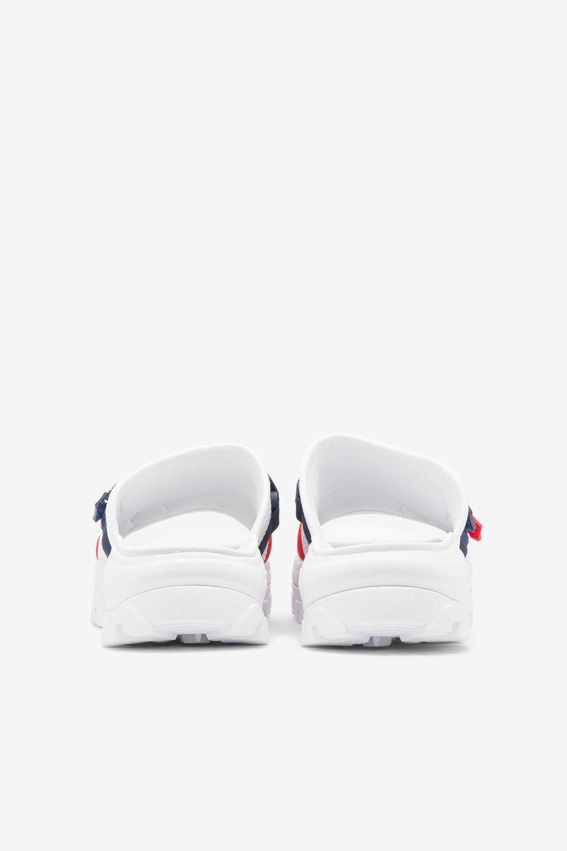 White / Navy / Red Women's Fila Outdoor Slide Slides | t9nAac78zXW