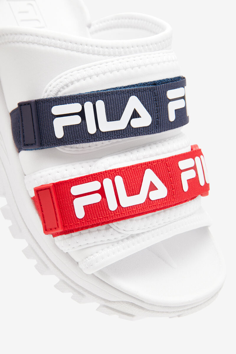 White / Navy / Red Women's Fila Outdoor Slide Slides | t9nAac78zXW