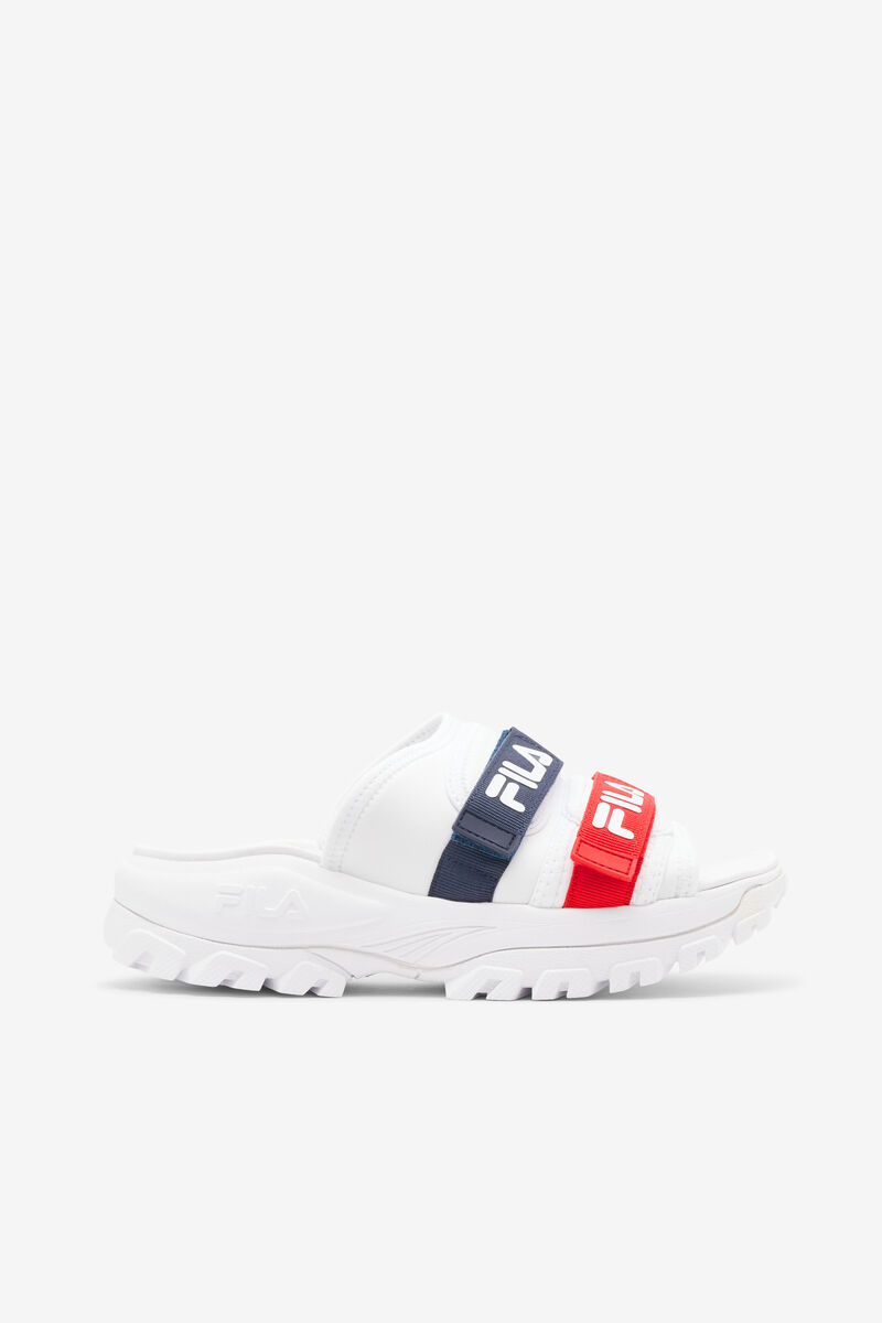 White / Navy / Red Women\'s Fila Outdoor Slide Slides | t9nAac78zXW