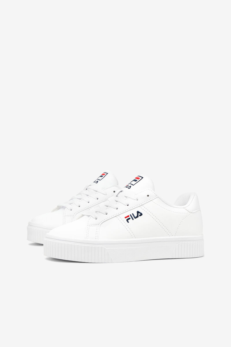 White / Navy / Red Women's Fila Panache 19 Flat Shoes | uUHwKNtXX8W