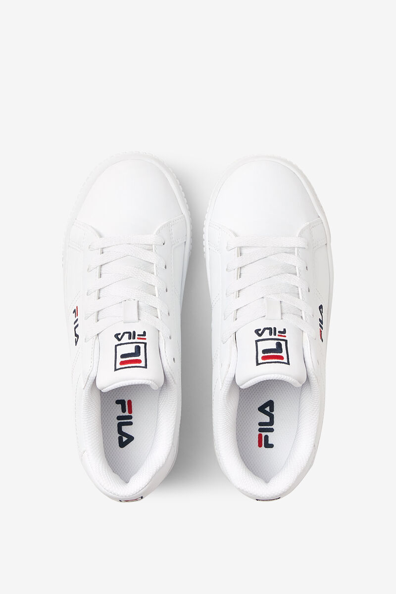 White / Navy / Red Women's Fila Panache 19 Flat Shoes | uUHwKNtXX8W