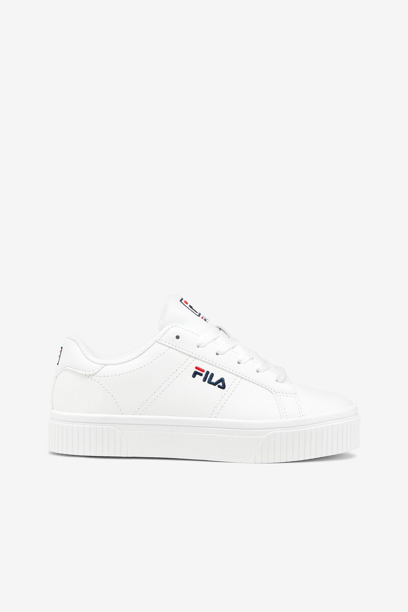 White / Navy / Red Women\'s Fila Panache 19 Flat Shoes | uUHwKNtXX8W