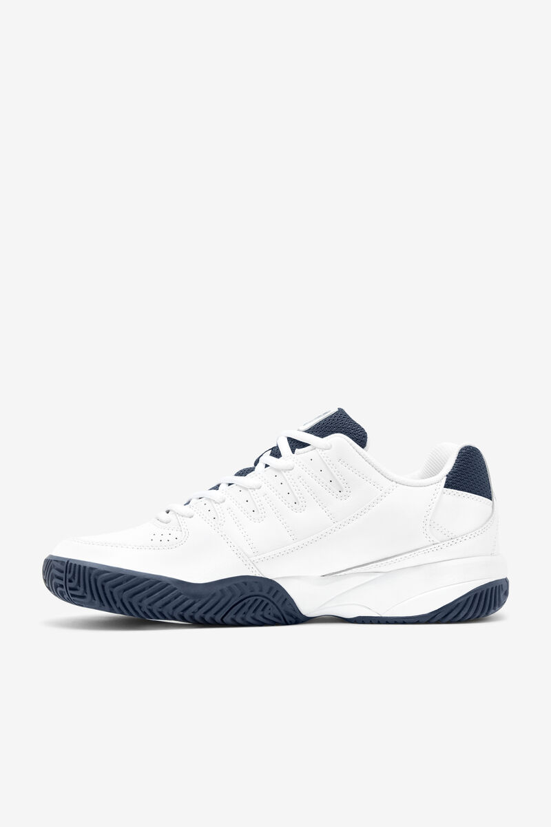 White / Navy / White Men's Fila Double Bounce Sport Shoes | 2A2oloZIc7b