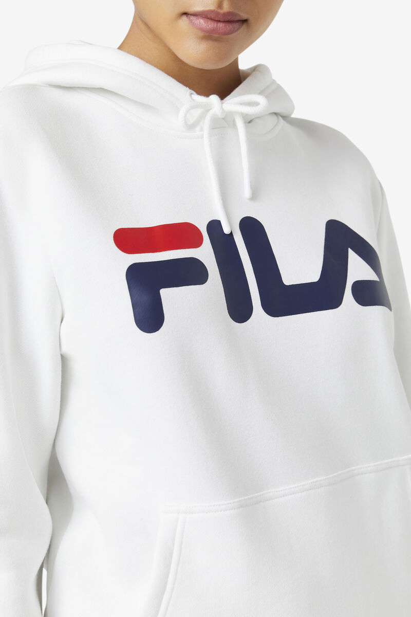 White / Navy Women's Fila Lucy Hoodie Hoodies | u61CWUUxIAn