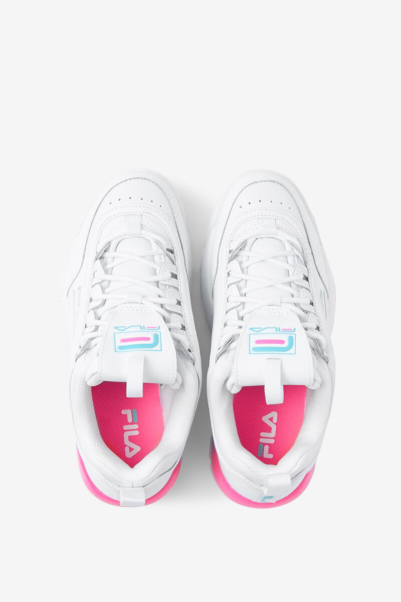 White / Pink / Blue Kids' Fila Big Disruptor 2a Platform Shoes | bAbgbQjrQ1E