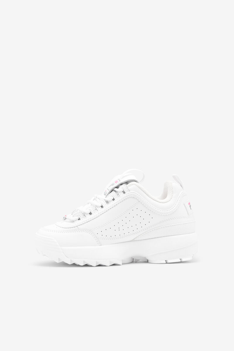 White / Pink Kids' Fila Big Disruptor 2 Logo Reveal Platform Shoes | 3Um6Cp3Mome